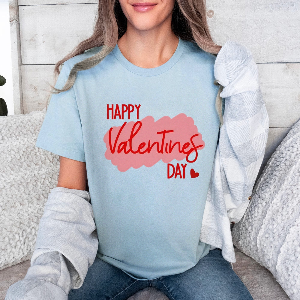 Women Happy Valentine's Day Print Graphic T-shirt