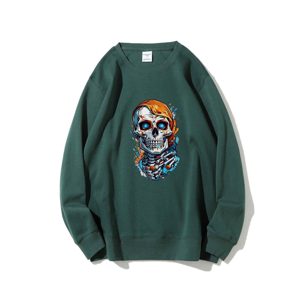 Mens Graffiti Skull Head Graphic Sweatshirts