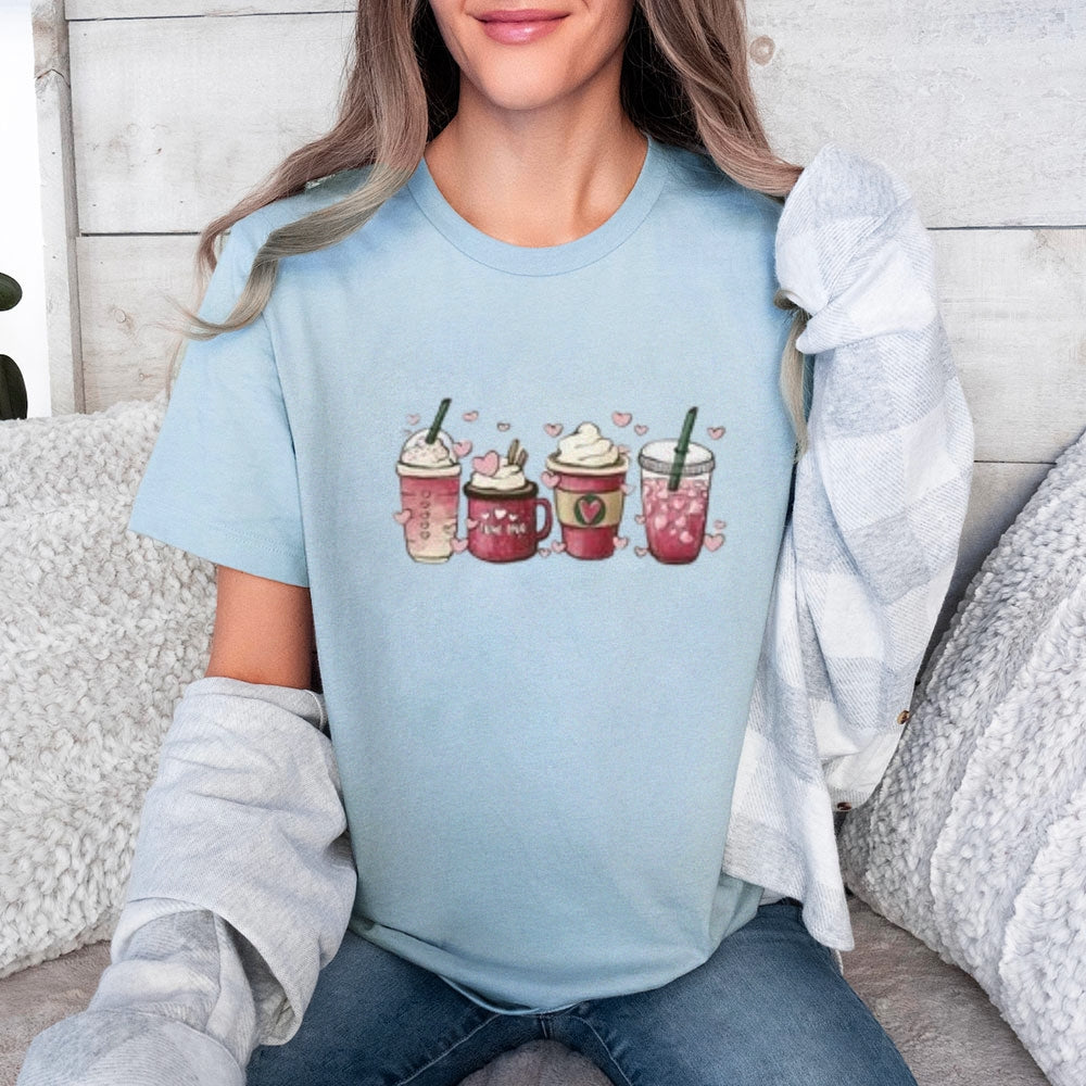 Women Coffee Is My Valentine's Day Print Graphic T-shirt