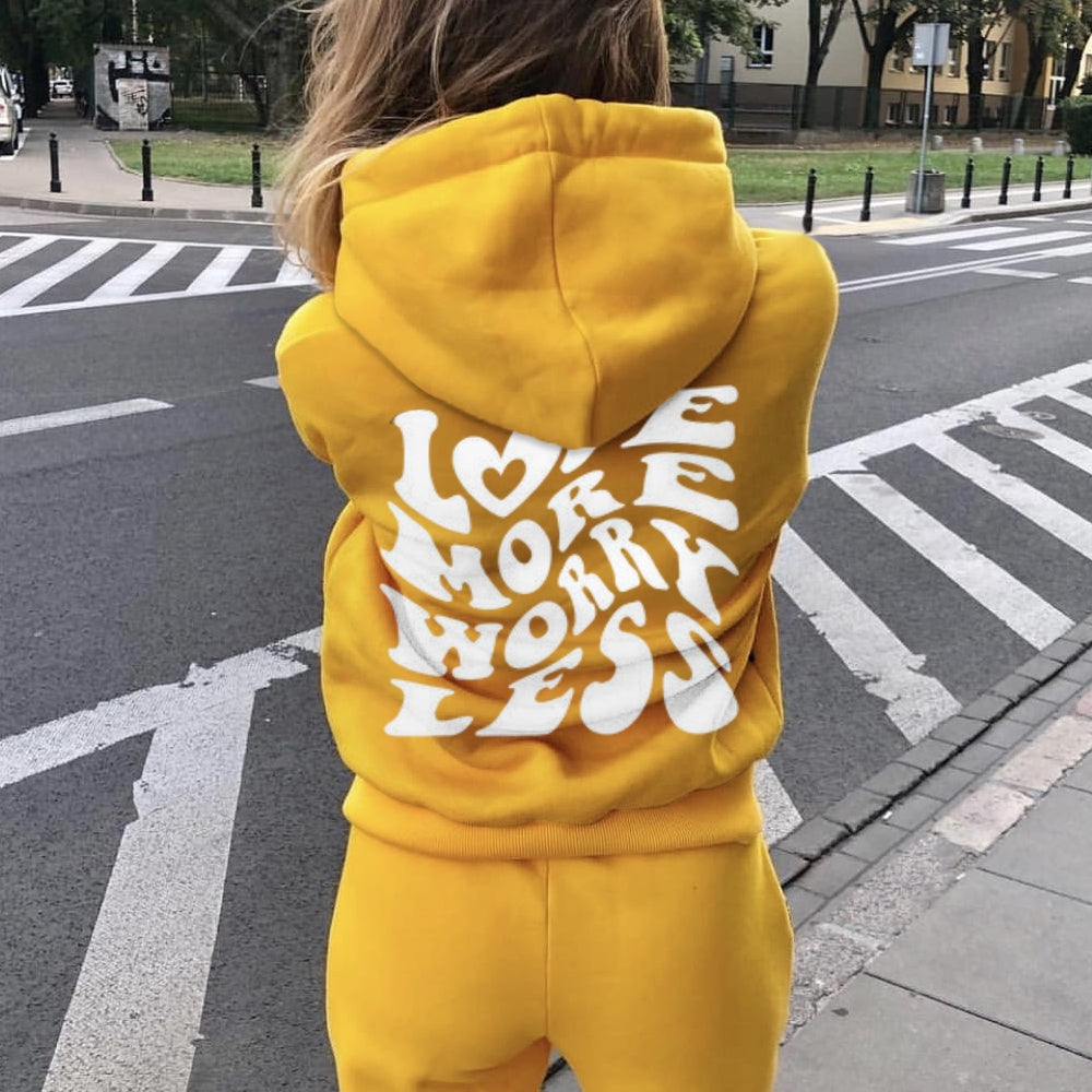 Women LOVE MORE WORK LESS Graphic Hoodies