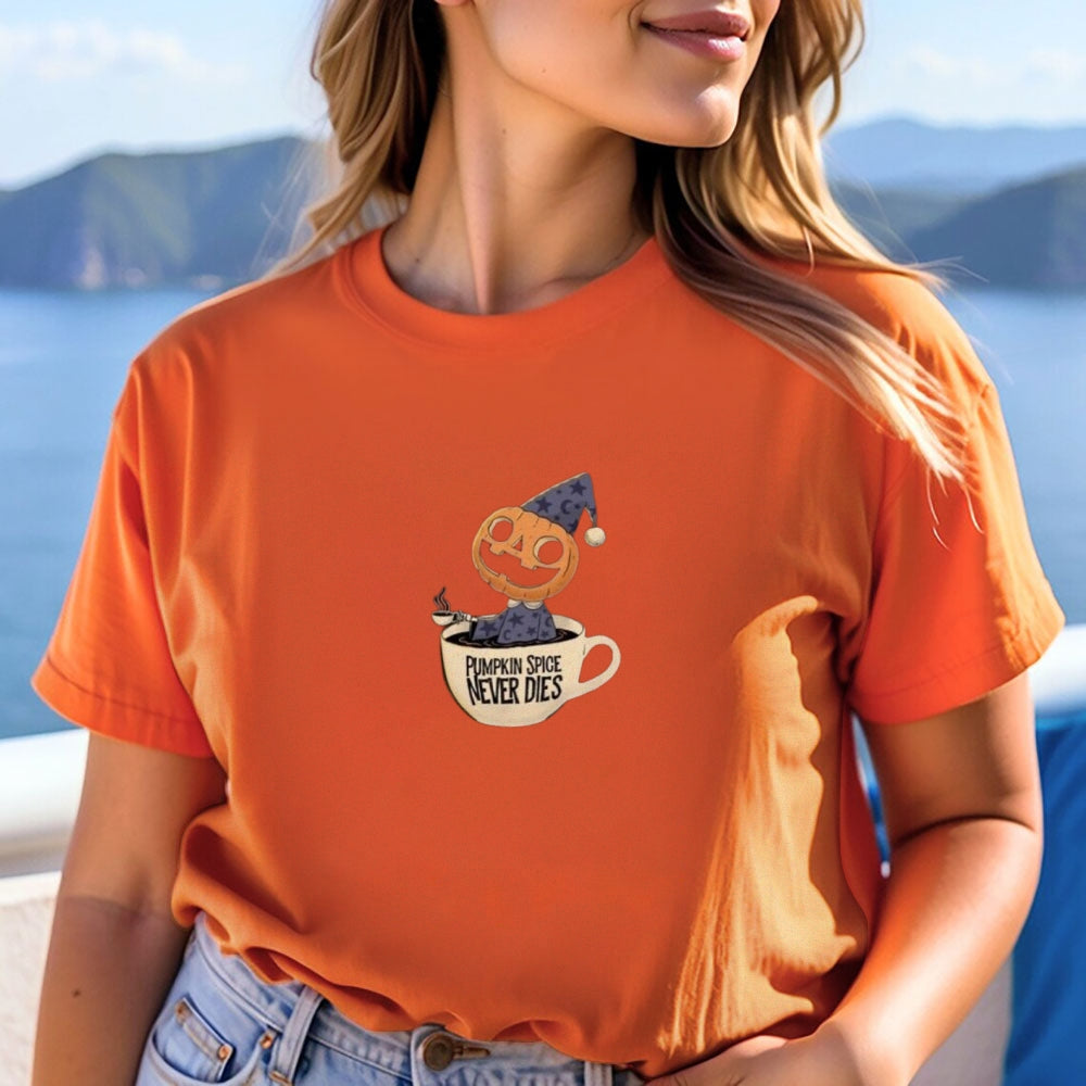 Women Halloween Pumpkin Spice Graphic T-shirt