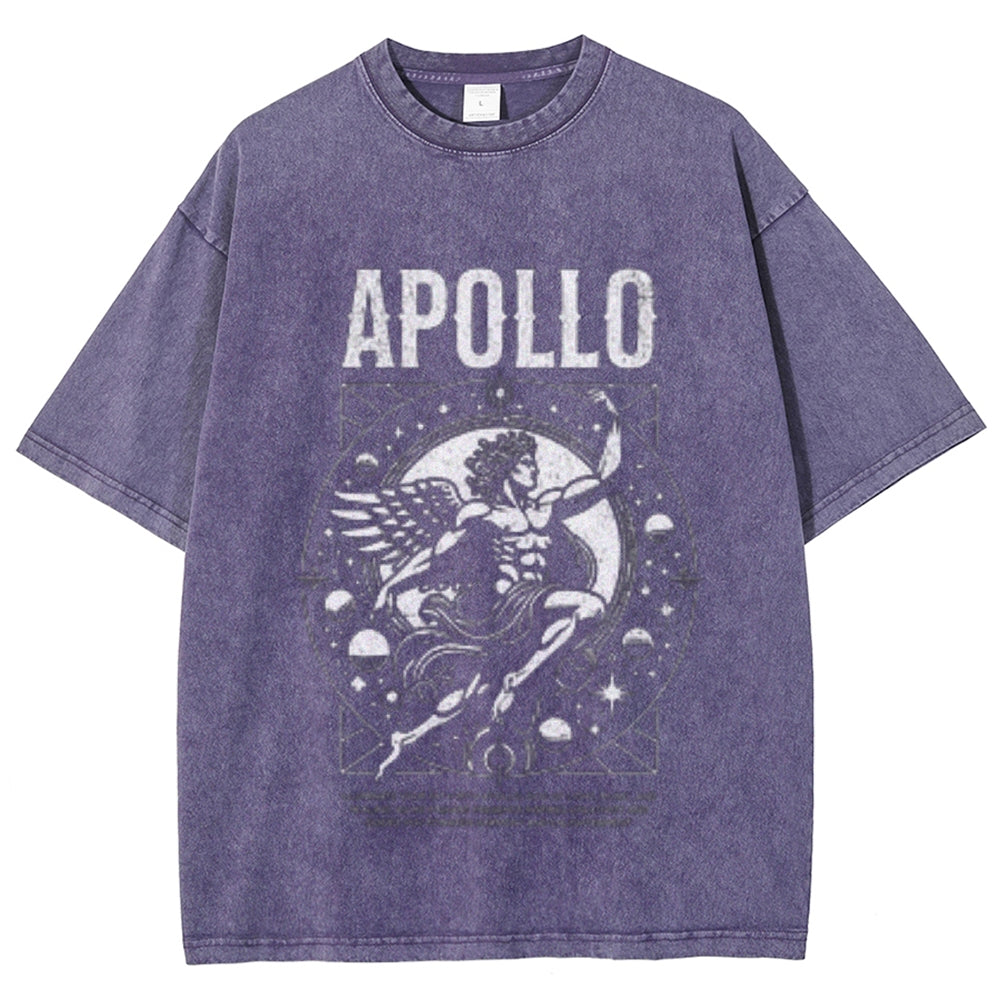 Women Washed Vintage Apollo Graphic T-shirt