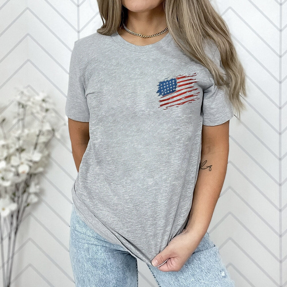 Women Flag Independence Day Stars Stripes Graphic T-shirt