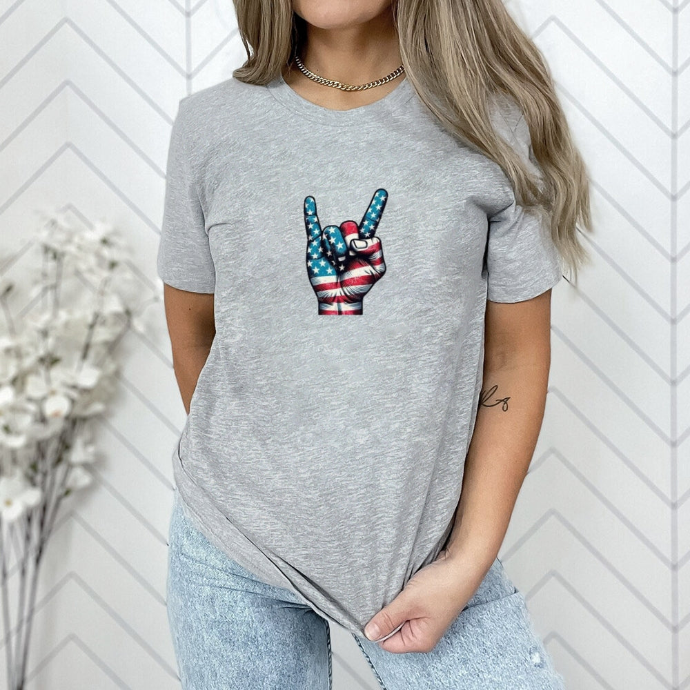 Women Independence Day Victory Flag Print T-shirt