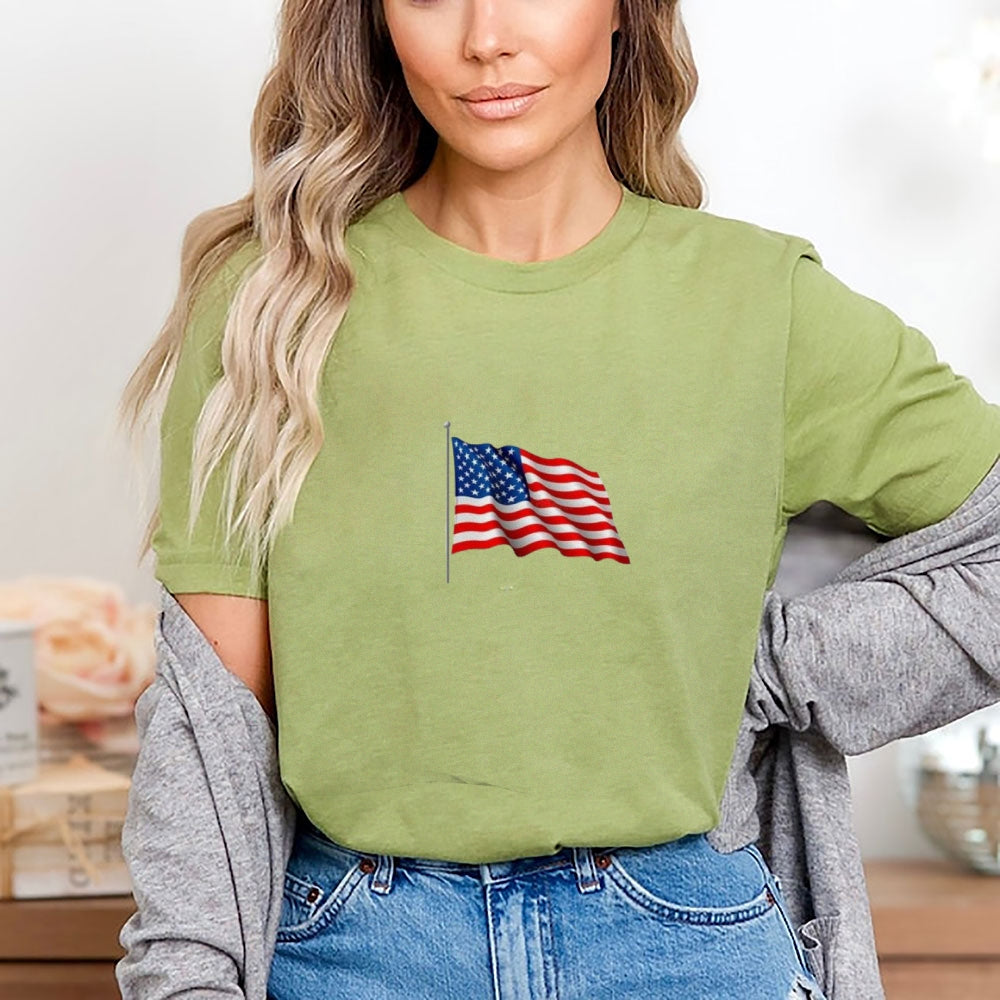 Women Flag Independence Day Stars Stripes T-shirt