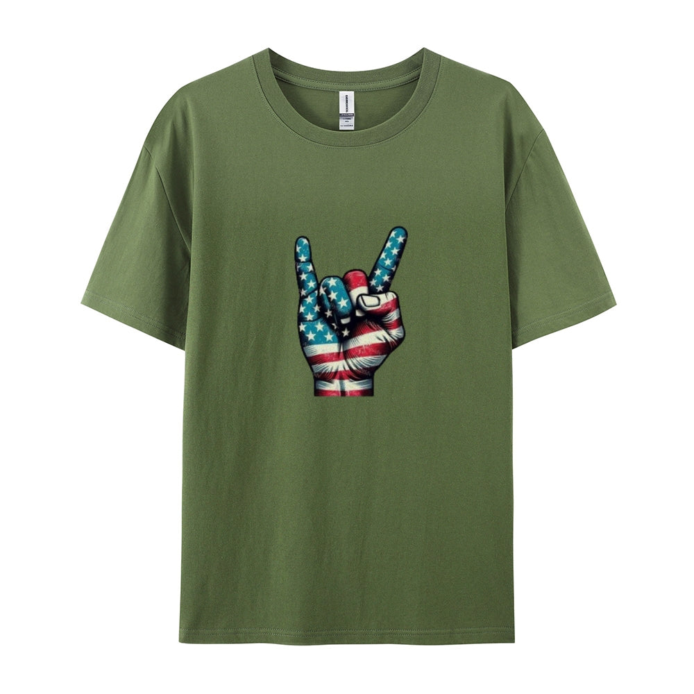 Mens Independence Day Victory Flag Print Graphic Tee