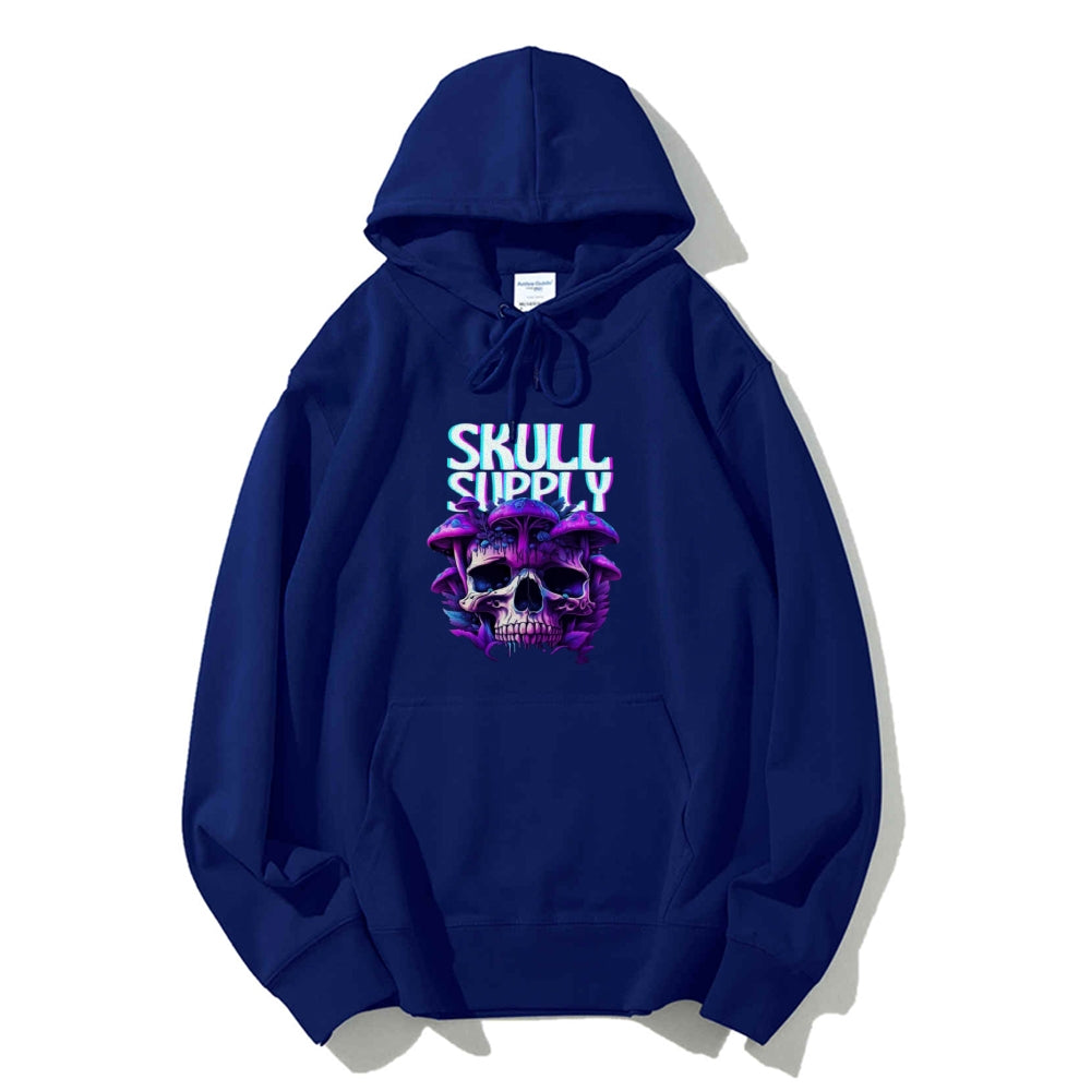 Mens Halloween Skull Supply Graphic Hoodies