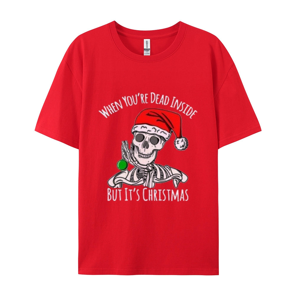 Mens Christmas Skull Graphic Tee