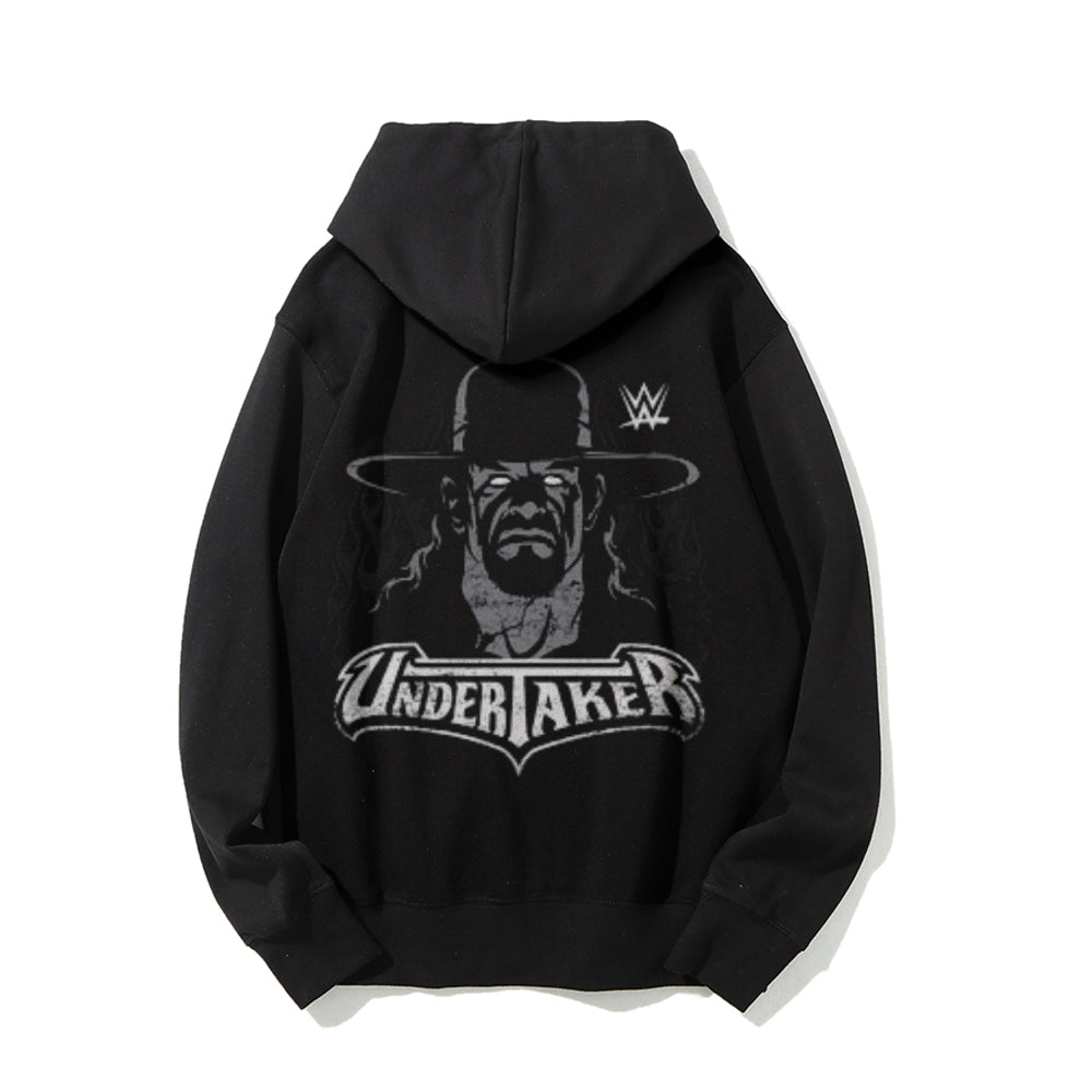 Mens Vintage Undertaker Darkness Style Print Graphic Pullover With Kangaroo Pocket Hoodies