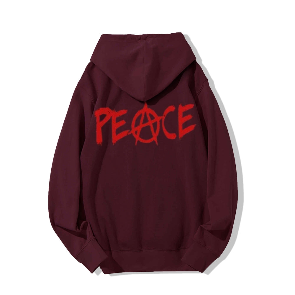 Mens Anarchy Peace Graphic Hoodies