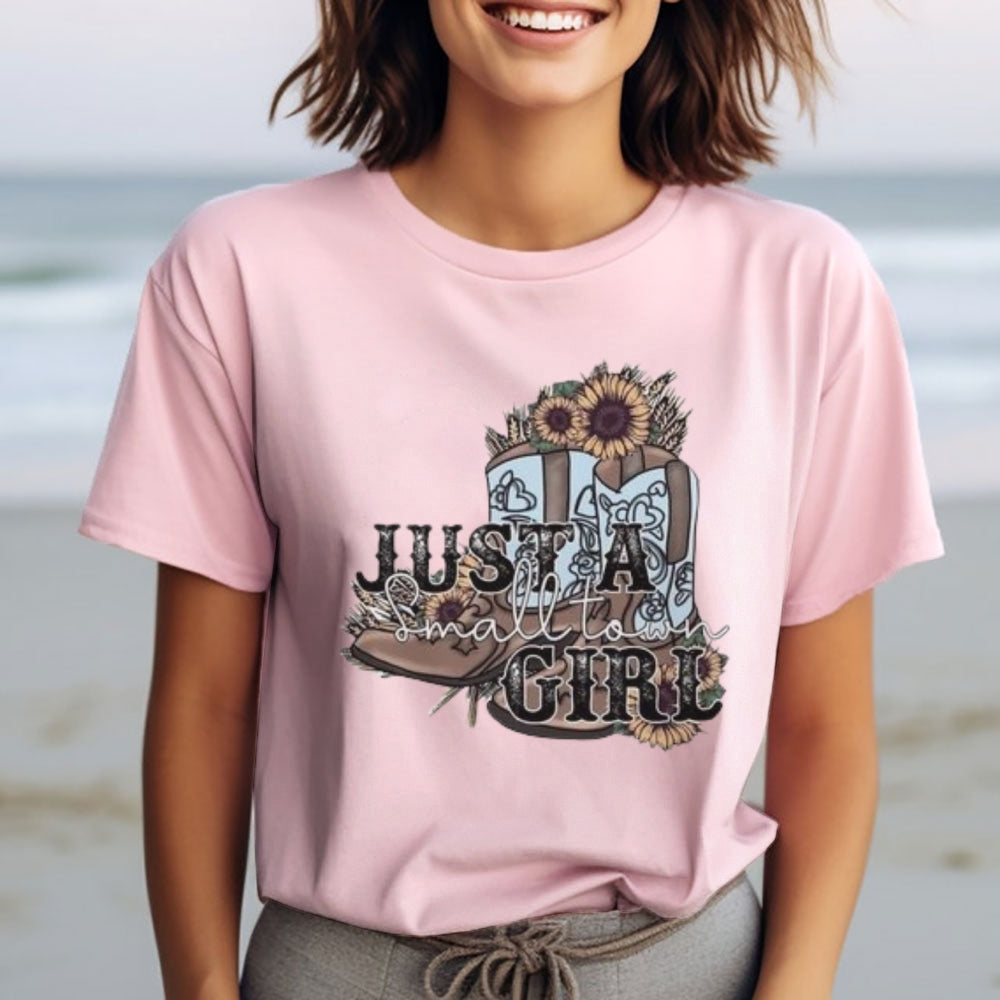 Women Western Cowboy Style Print Graphic T-shirt