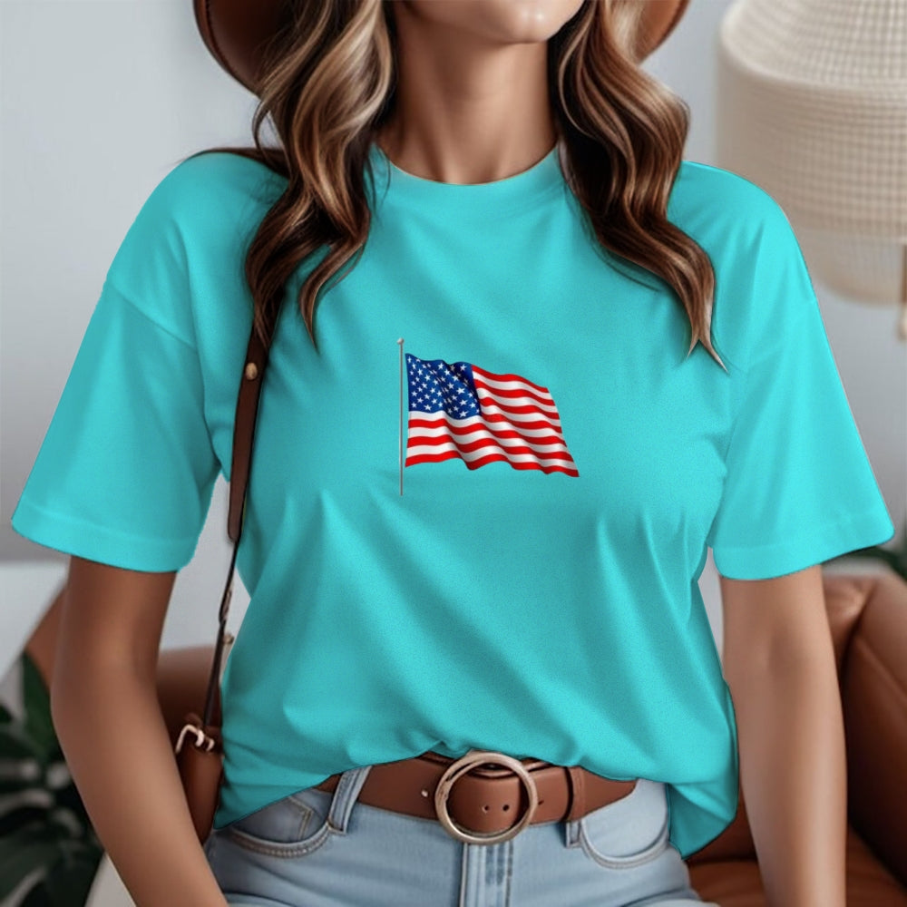 Women Flag Independence Day Stars Stripes T-shirt