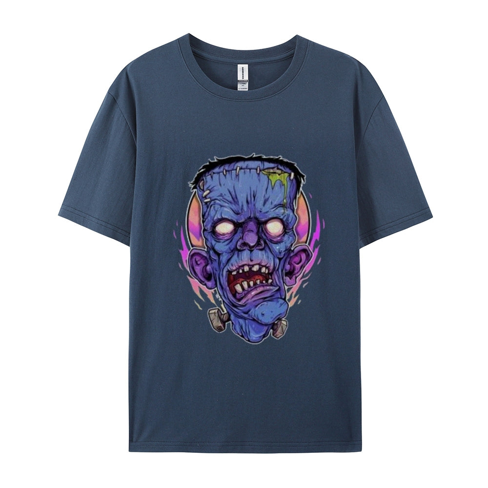 Mens Halloween Zombie Heads Graphic Tee