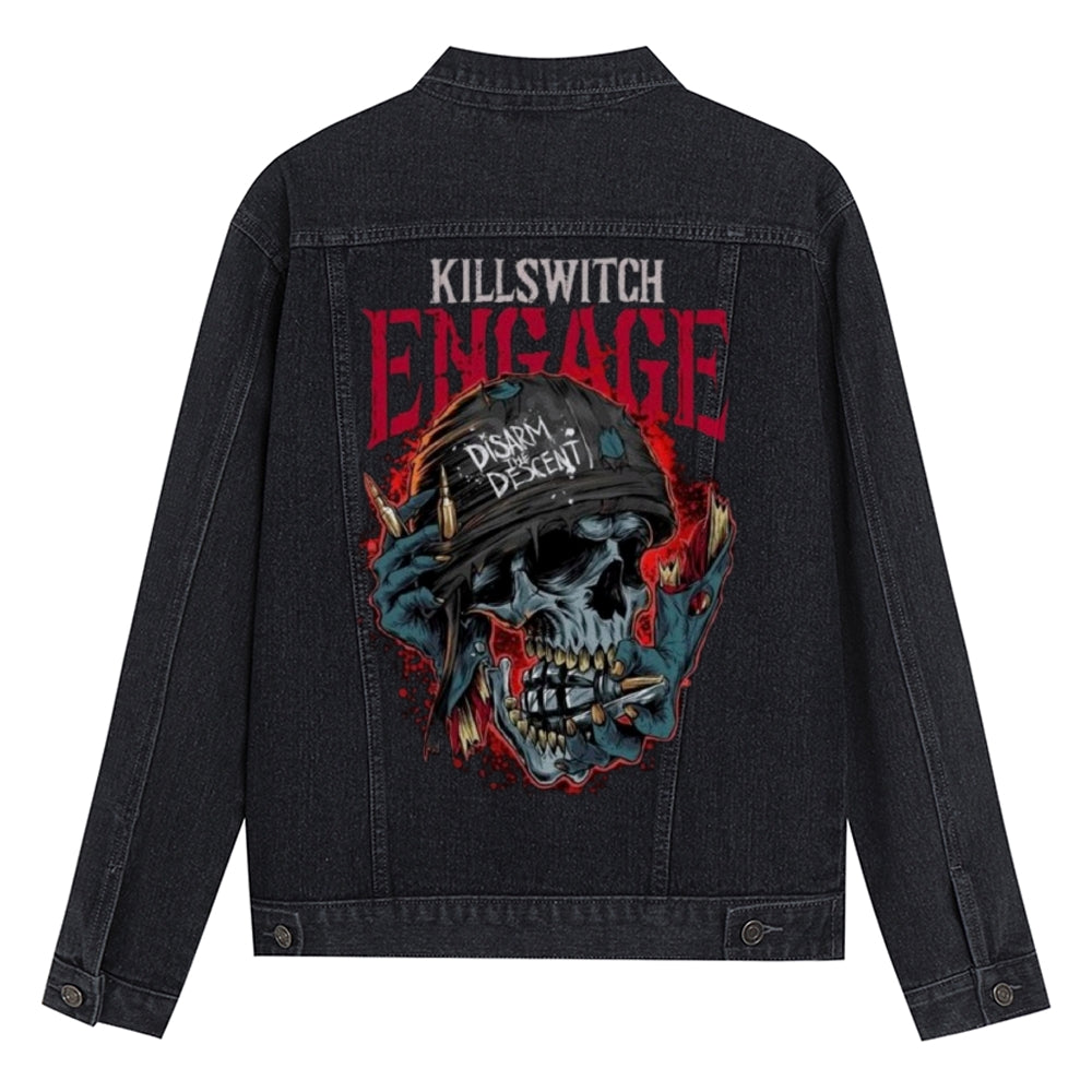 Mens Killswitch Engage Graphic Button Up Denim Jacket