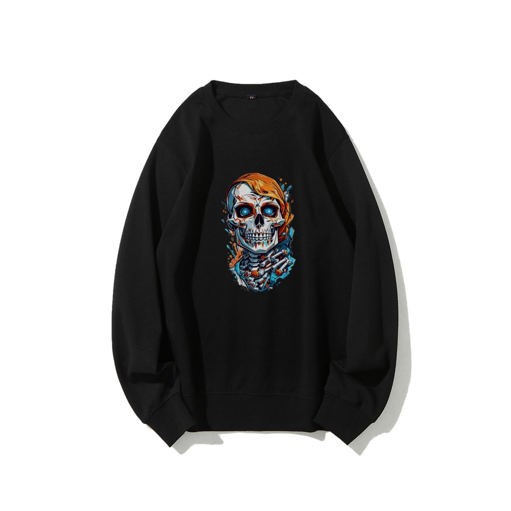 Mens Graffiti Skull Head Graphic Sweatshirts