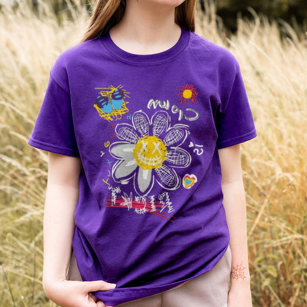 Women  Letter And Flower Print Graphic T-shirt