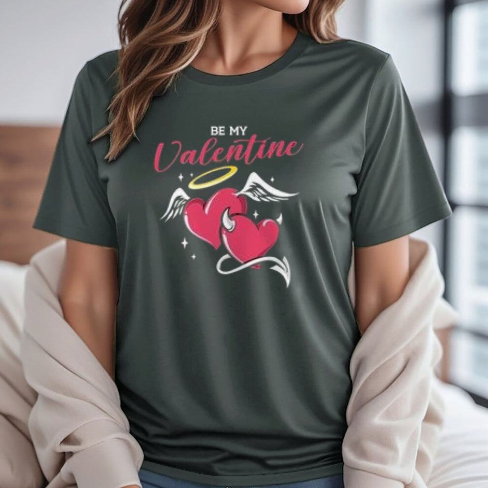 Women Happy Valentine's Day Heart Print Graphic T-shirt