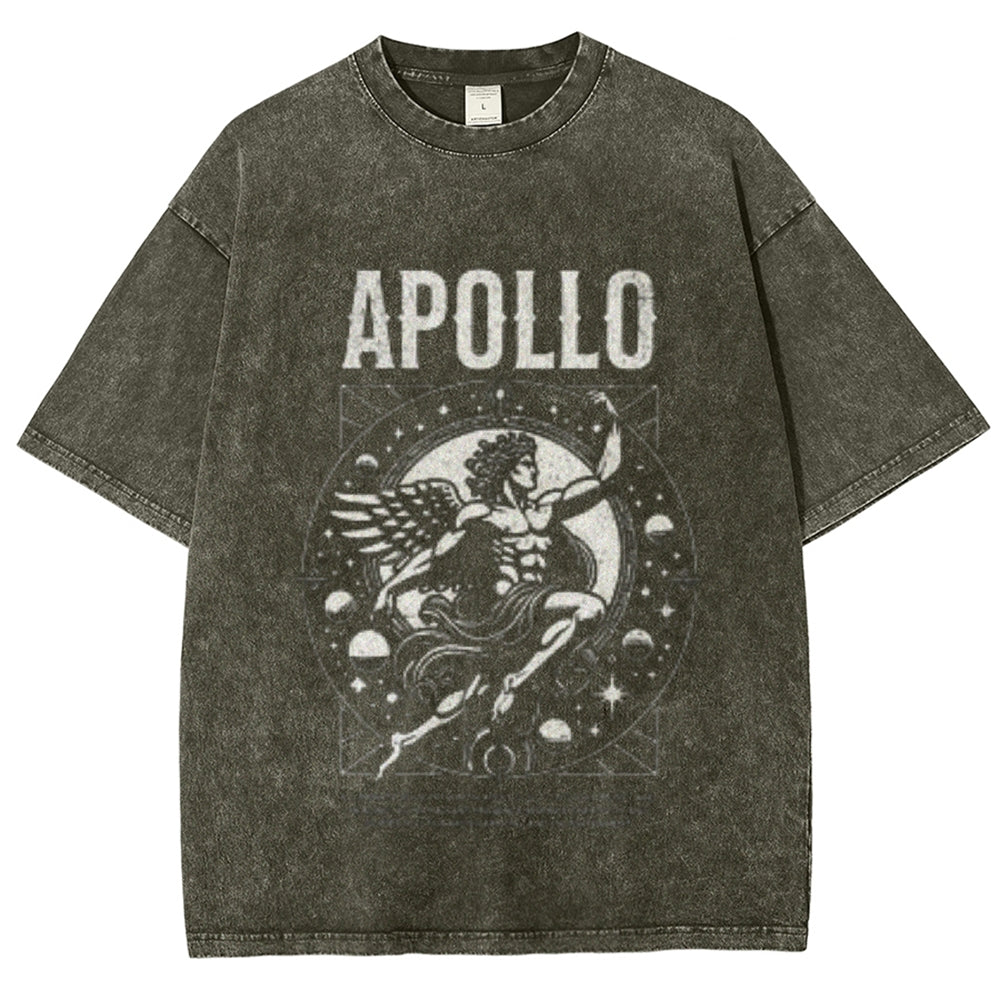 Women Washed Vintage Apollo Graphic T-shirt