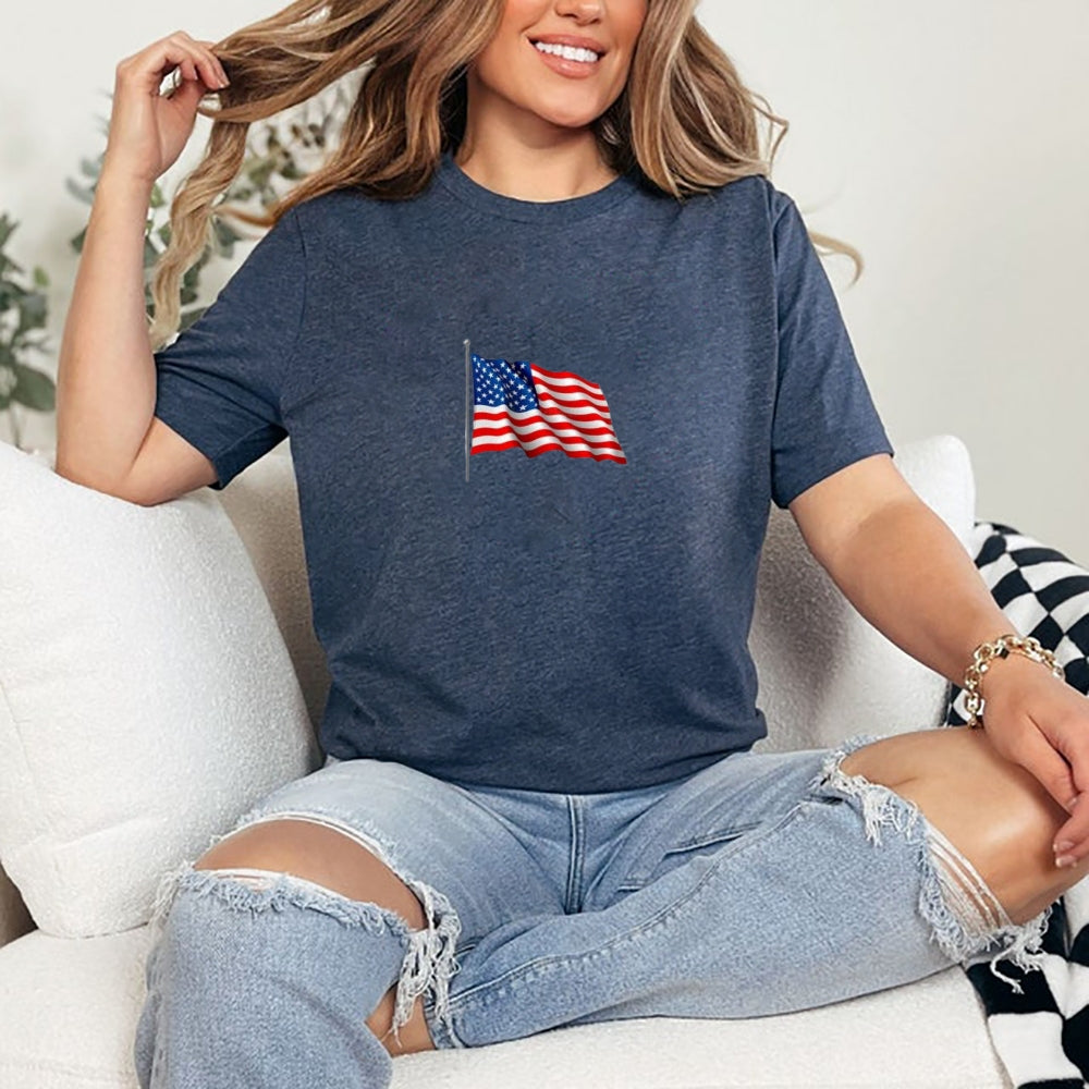 Women Flag Independence Day Stars Stripes T-shirt