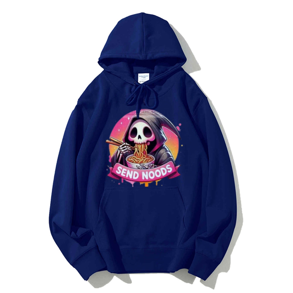 Women Cute Send Noodle Ghost Graphic Hoodies