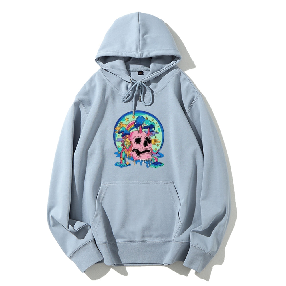 Mens Skull with Magic Mushroom Graphic Hoodies