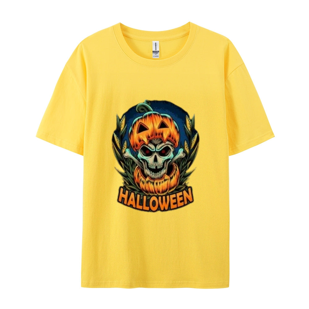 Mens Halloween Pumpkin Head Graphic Tee