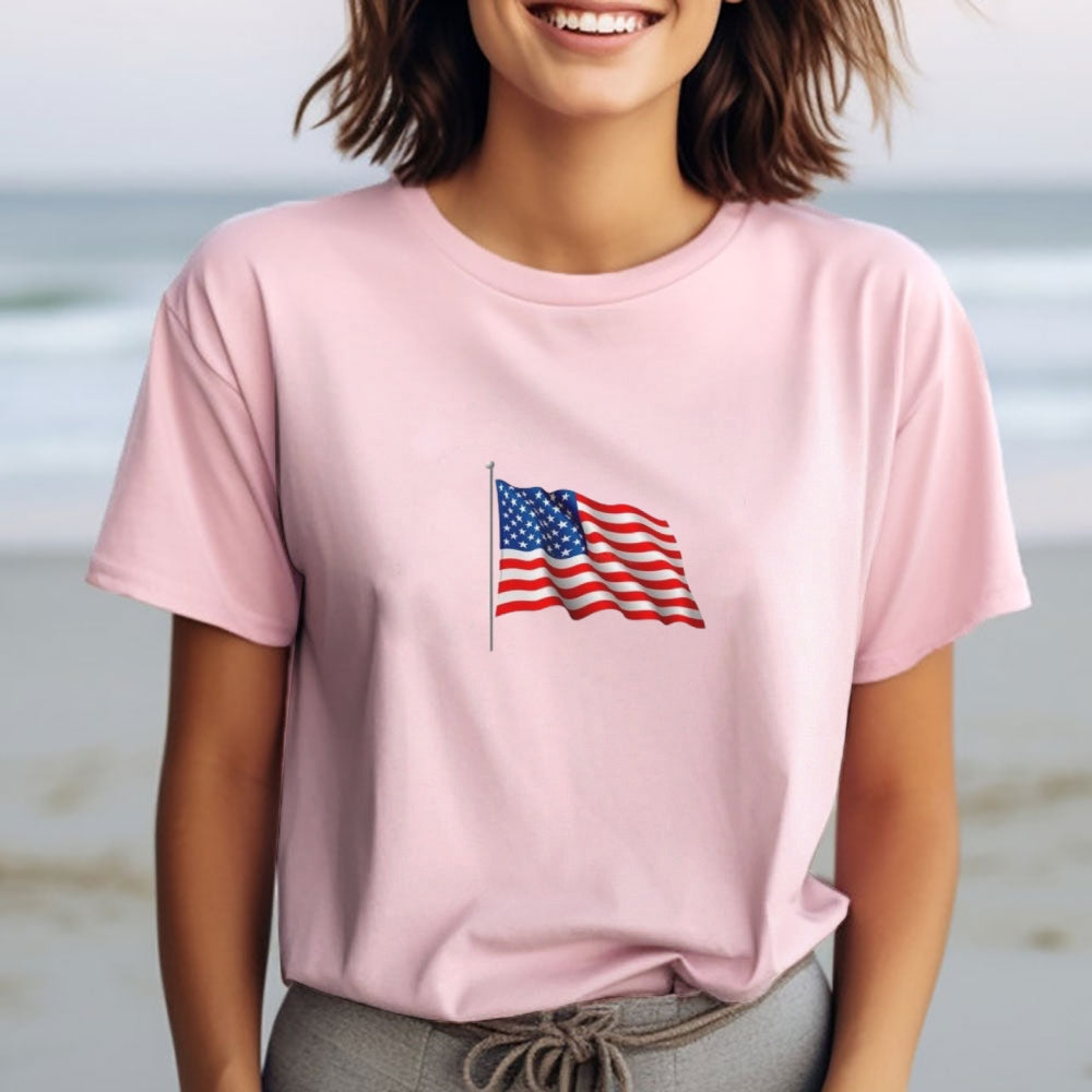 Women Flag Independence Day Stars Stripes T-shirt