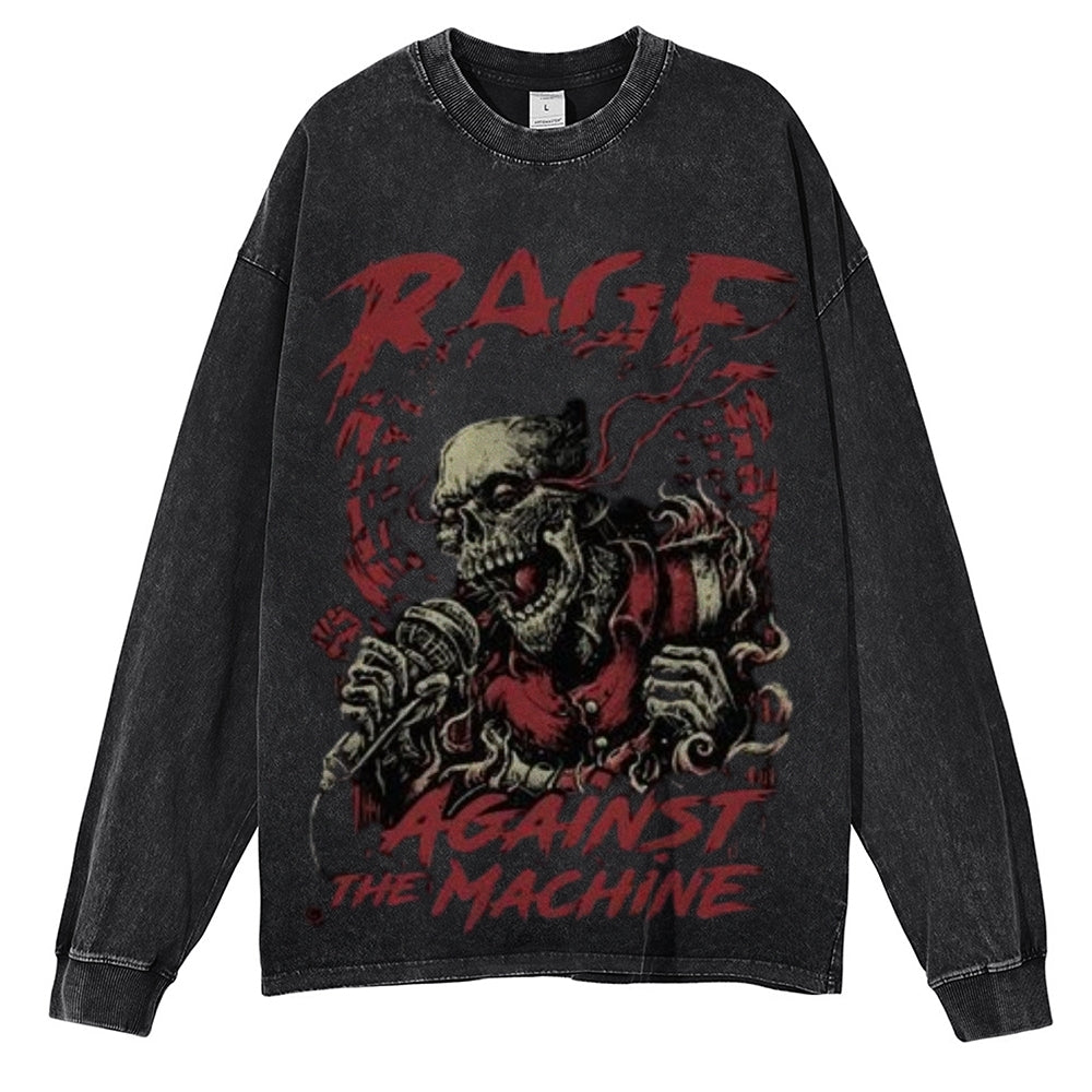 Oversized Vintage Washed Rage Against The Machine Graphic Sweatshirt