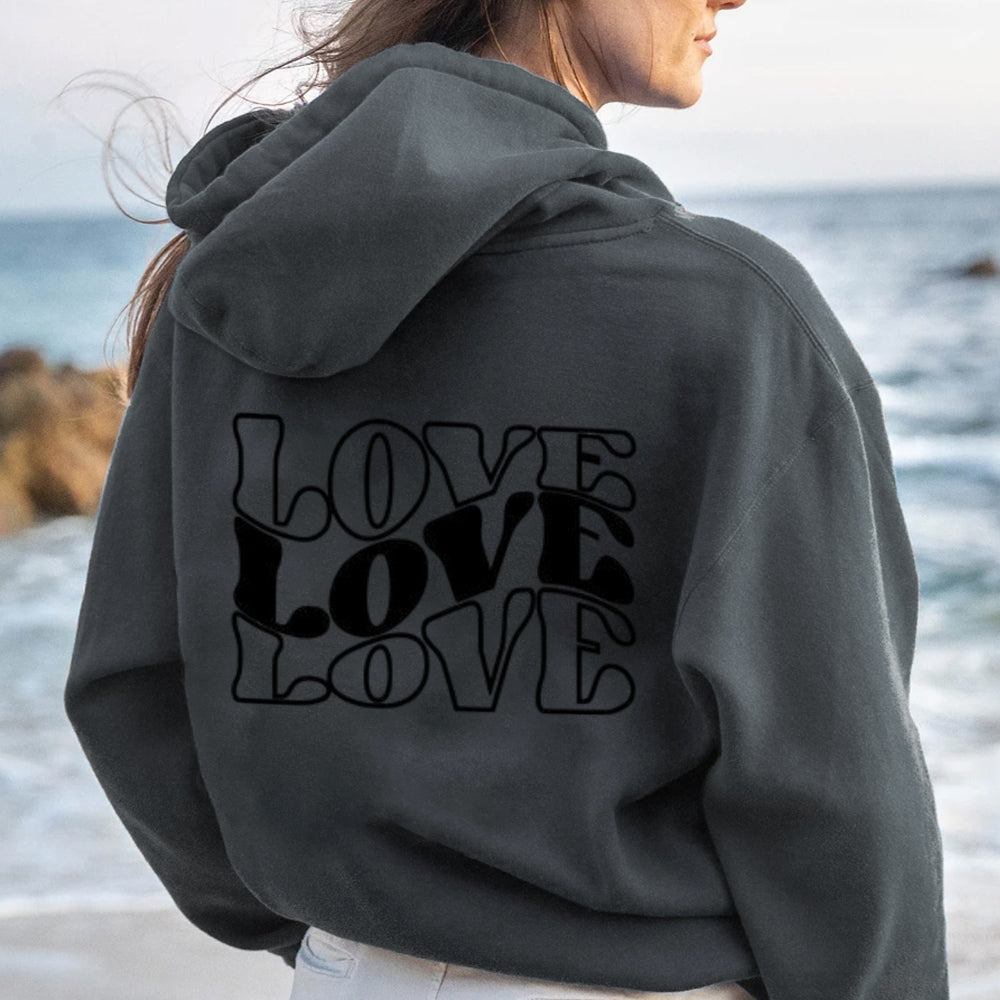 Women Love Letter Graphic Hoodies