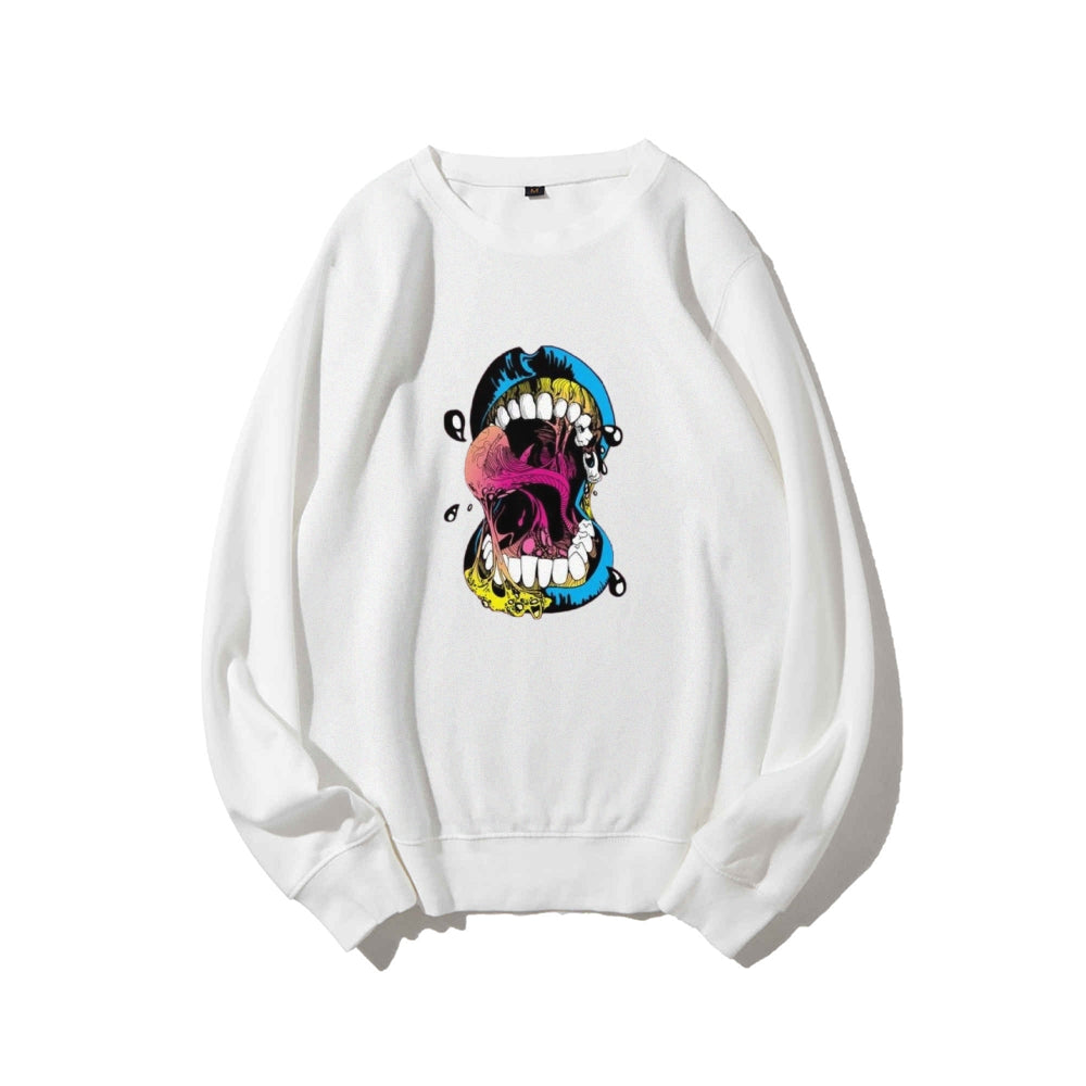 Mens Big Mouth Skull Graphic Sweatshirts