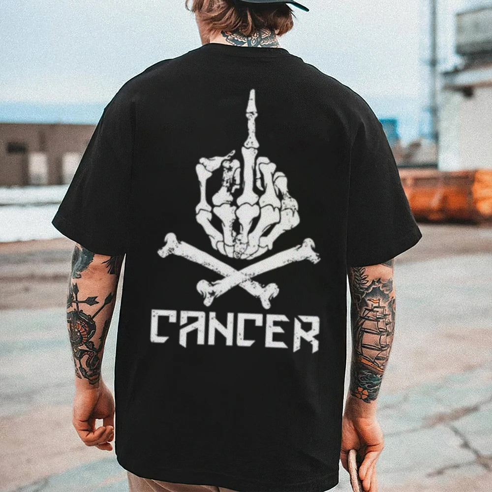 Mens Cancer Skull Graphic Tee