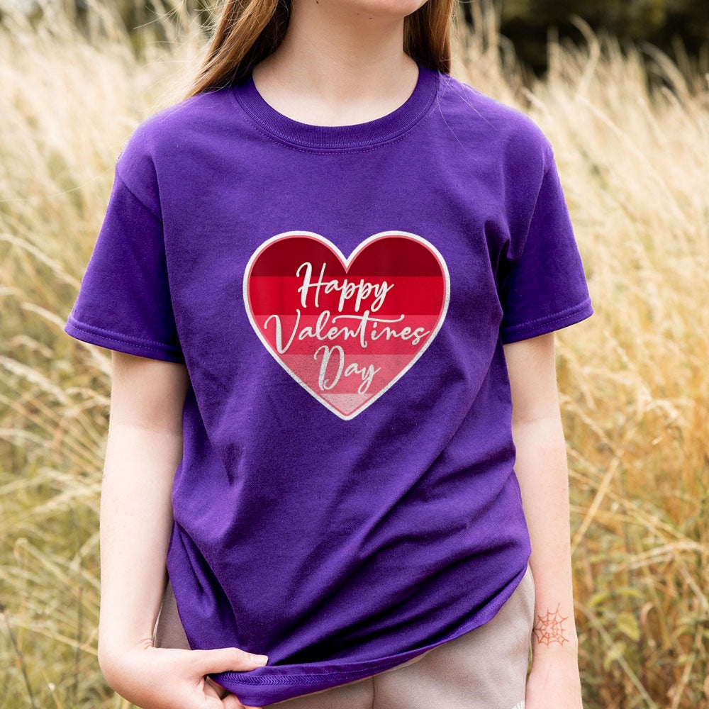 Women Valentine's Day Love Pink Heart Print Graphic T-shirt