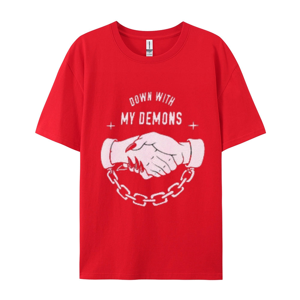 DOWN WITH MY DEMONS Mens Graphic Tee