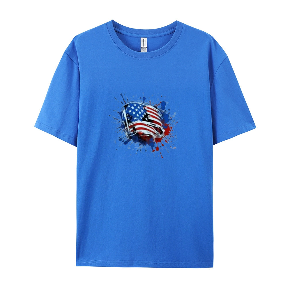 Mens Flag Independence Day Stars Stripes Graphic Tee