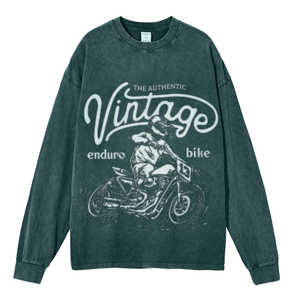 Oversized Vintage Washed ENDURO BIKE Motorcycle Graphic Sweatshirt