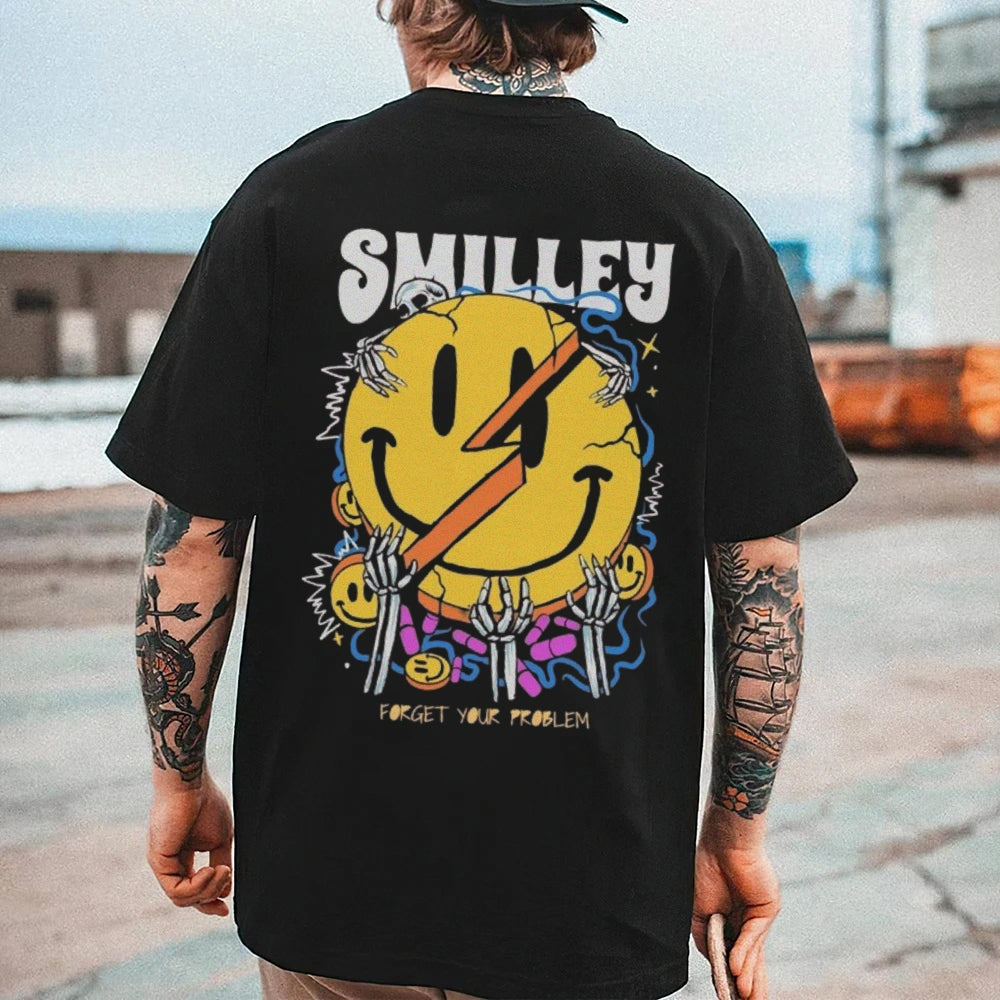 Mens Cute Smiley Graphic Tee