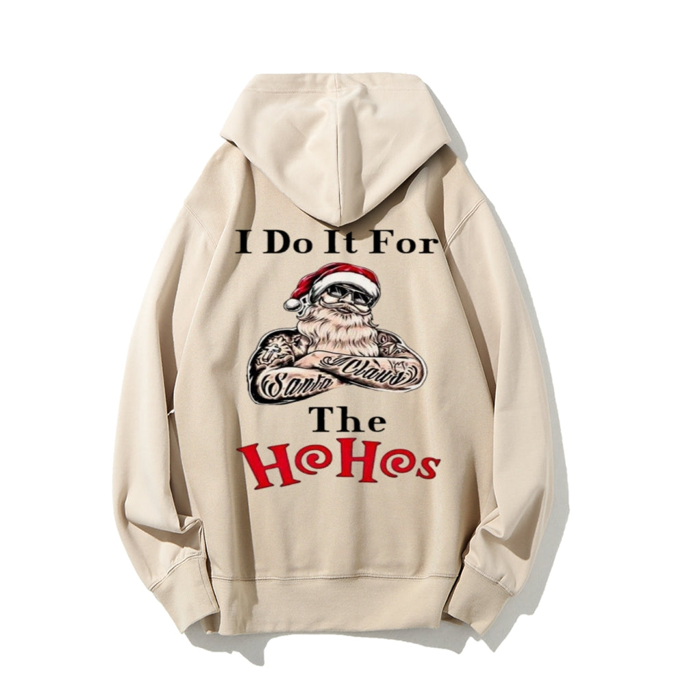 I Do It For The Hohos Christmas Graphic Pullover With Kangaroo Pocket Hoodies