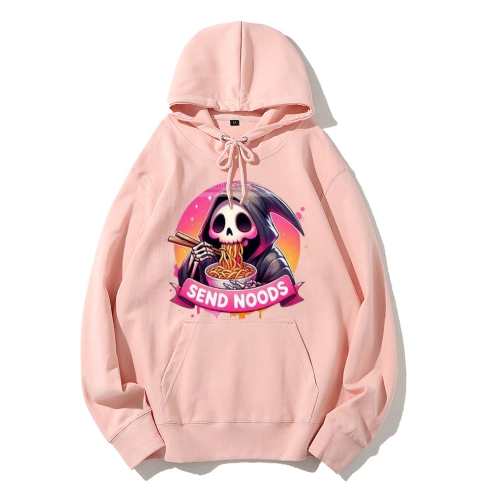 Women Cute Send Noodle Ghost Graphic Hoodies