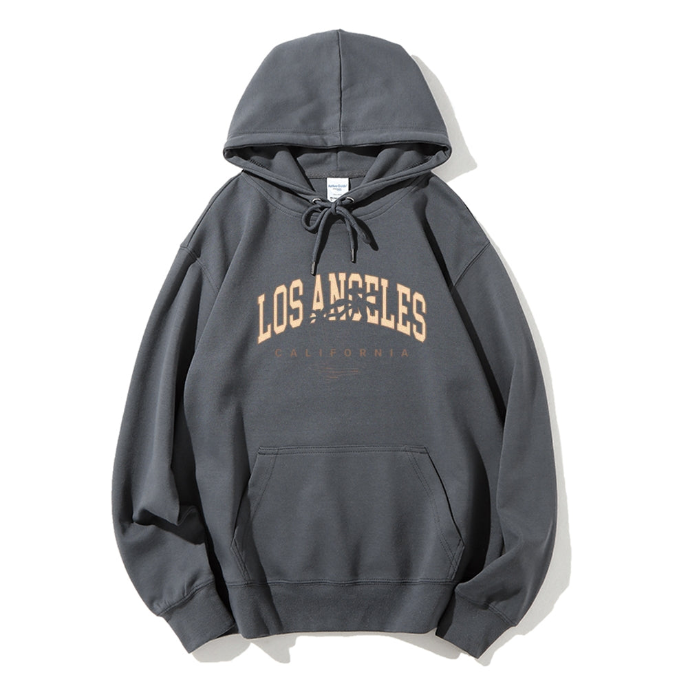 Mens Los Angeles City Letter Graphic Pullover Hoodies