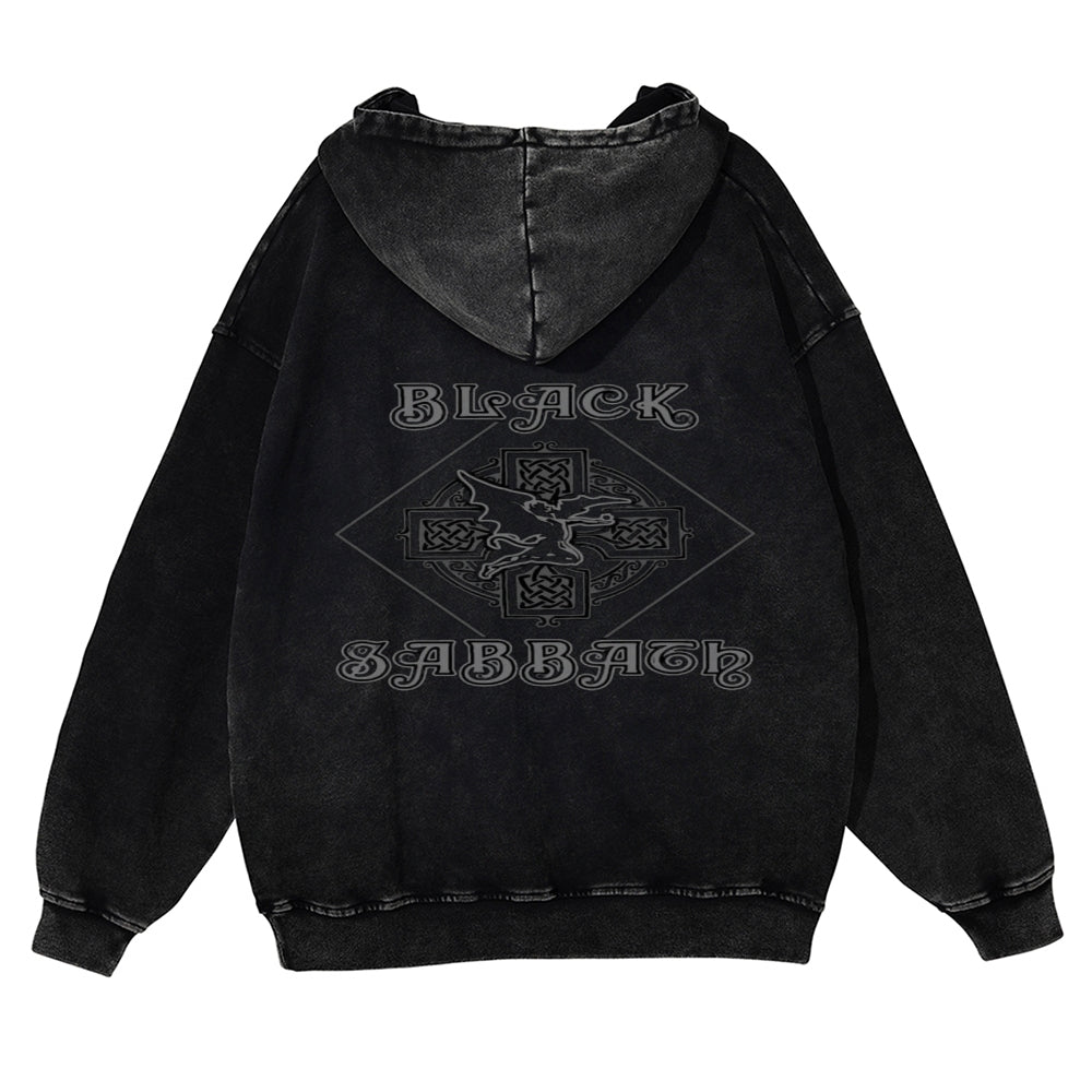 Mens Vintage Black Sabbath Rock Band Hoodies