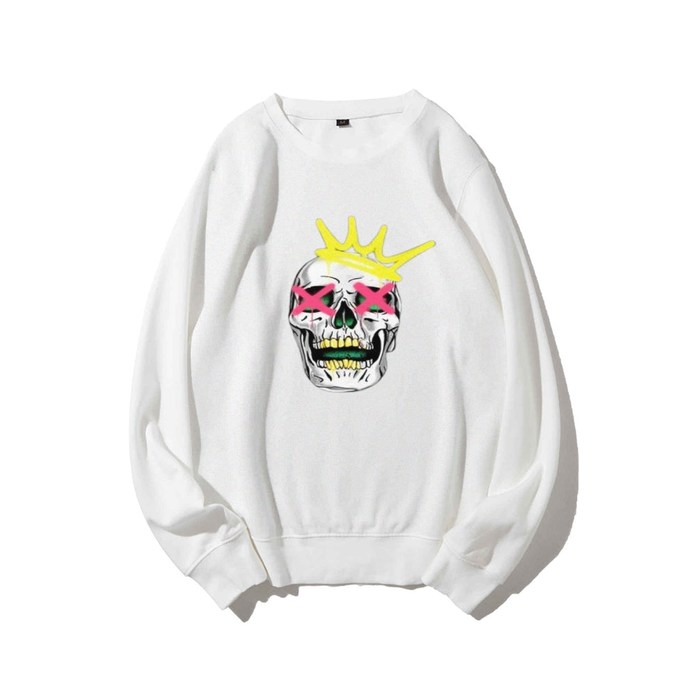 Mens Ruby Tooth King Skull Graphic Sweatshirts