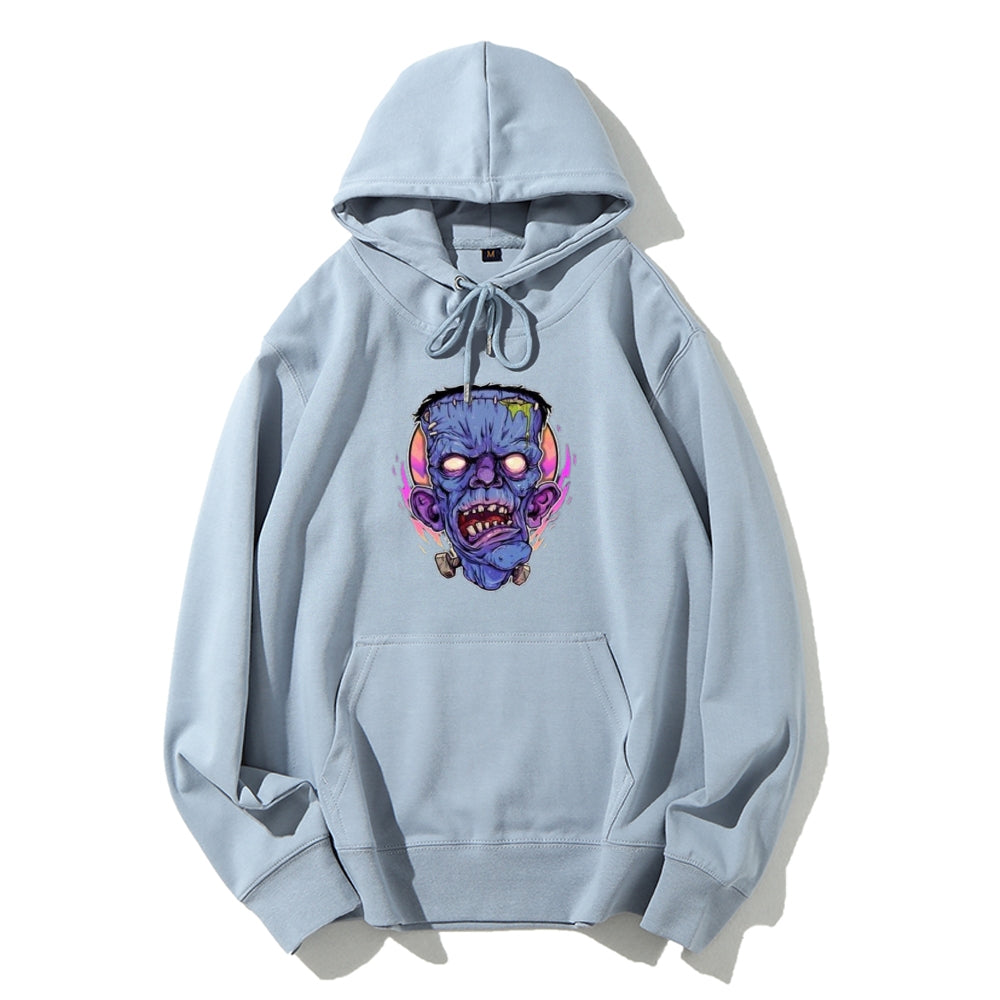 Mens Halloween Zombie Heads Graphic Hoodies