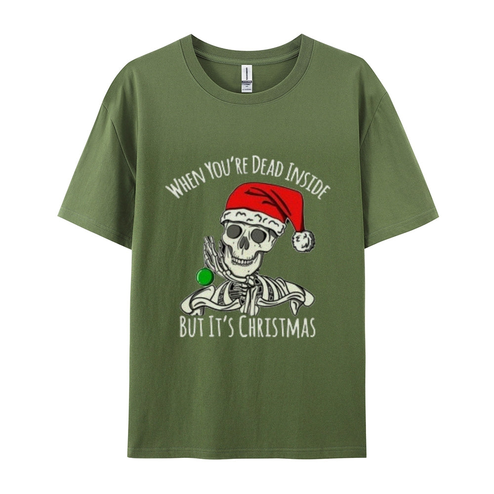 Mens Christmas Skull Graphic Tee