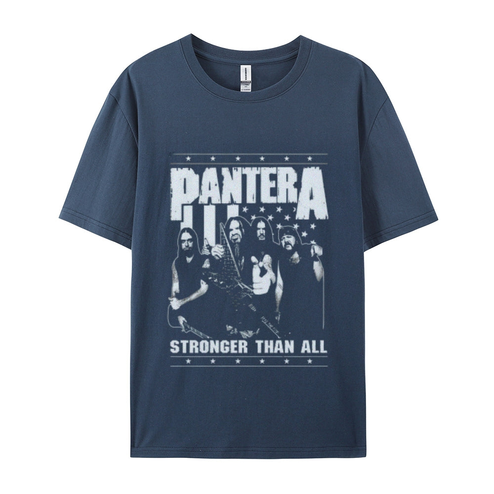 Mens Vintage The Pantera Rock Band Print Cotton Short Sleeve Casual Graphic T-shirt