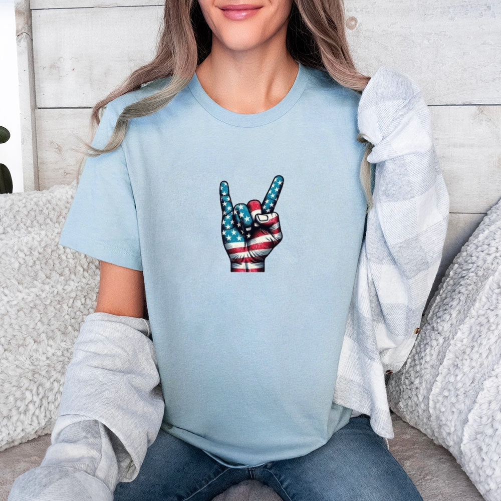 Women Independence Day Victory Flag Print T-shirt