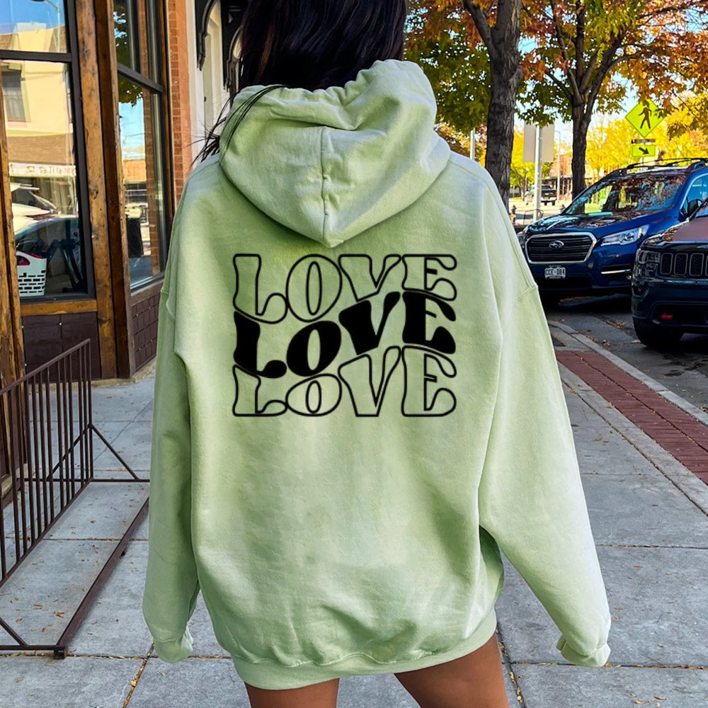 Women Love Letter Graphic Hoodies