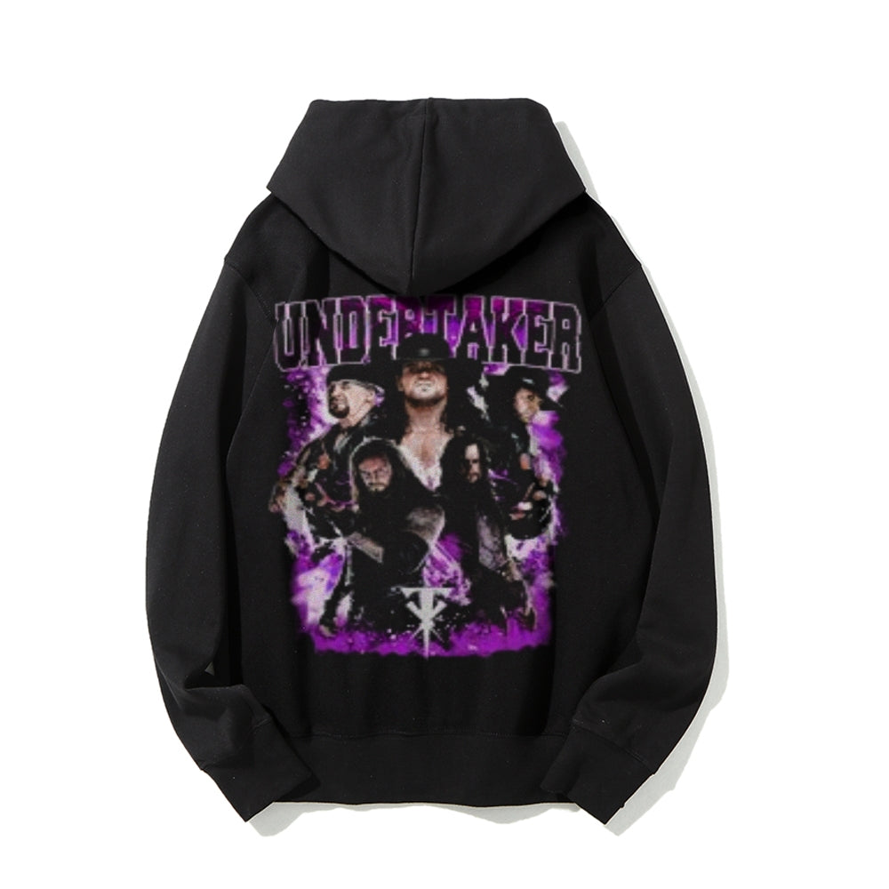 Mens Vintage Undertaker Darkness Style Print Graphic Pullover With Kangaroo Pocket Hoodies