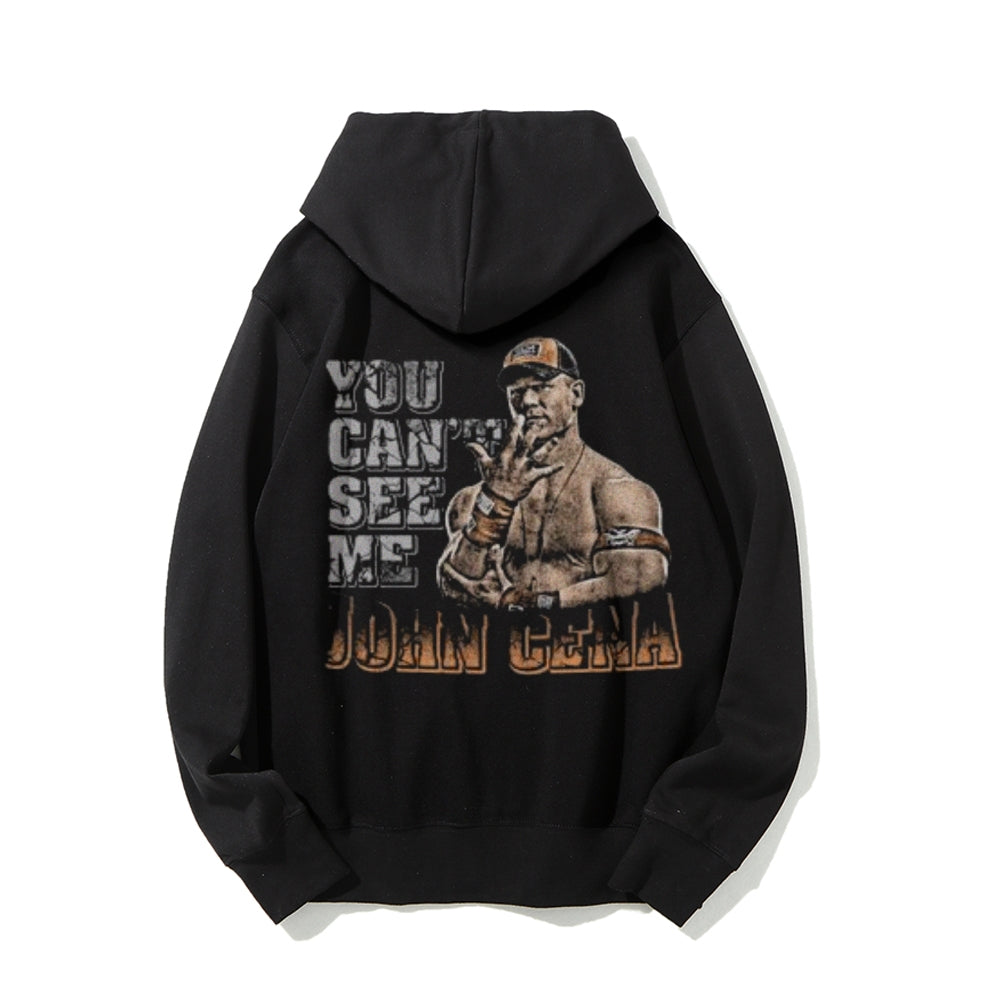 Mens Vintage You Can't See Me Darkness Style Print Graphic Pullover With Kangaroo Pocket Hoodies