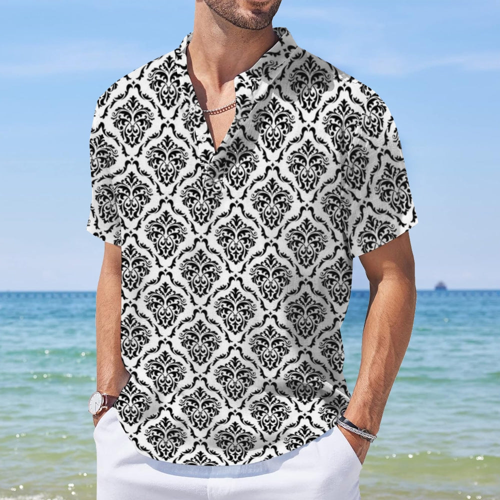 Mens Baroque Vintage Palace Print Shirt