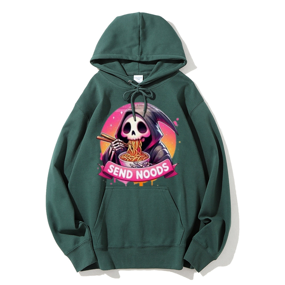 Women Cute Send Noodle Ghost Graphic Hoodies